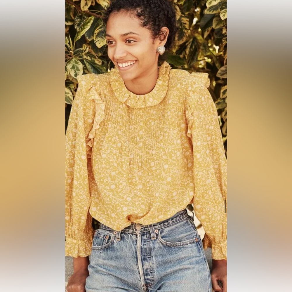DOEN Fleur Top in Golden Mini Floral Ear Floral S